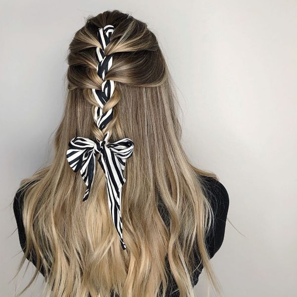 so many fun hairstyles with hair ribbons… whether its half up, or